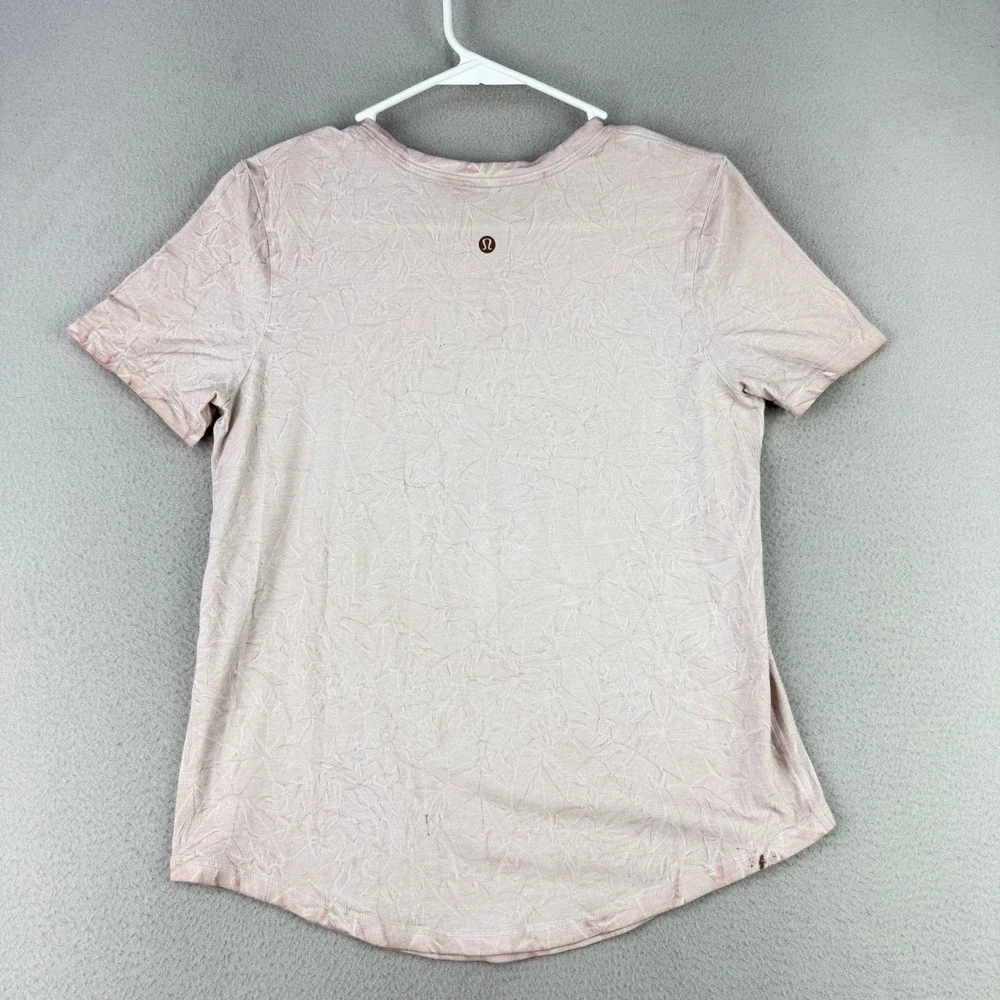 Lululemon‎ Love Crew T-Shirt Women 4 Pink Tie Dye Pima Cotton Short Sleeve Tee